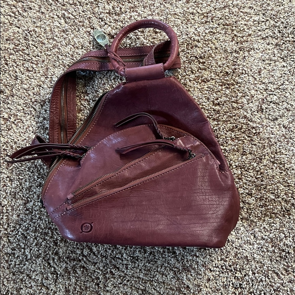 Born Saddle Pingry Leather Backpack/ Crossbody Bag